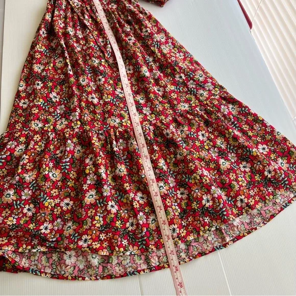 Dreamcatcher Skylar Mini Dress Red Floral Tiered Boho Hippie Size S 8 - NWT - Picture 14 of 14